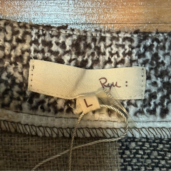 Ryu Anthropologie Plaid Skater Skirt in Brown and Cream Women’s Large - Picture 4 of 9